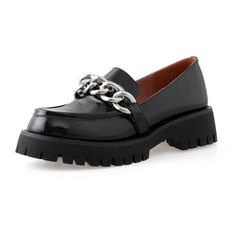 レディース ブロックヒール パンプス 本革