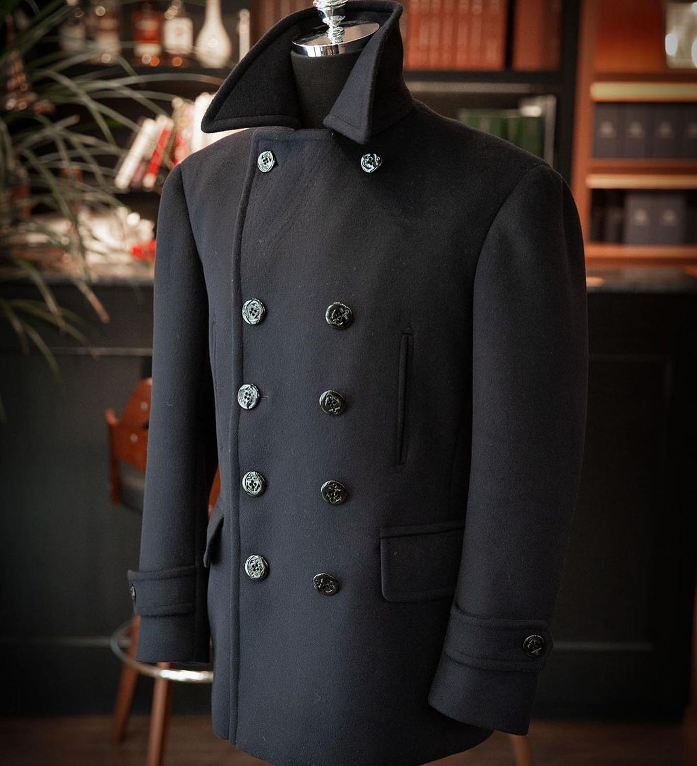 Men's Woolen  V-Sleeve Long  Jacket Casual