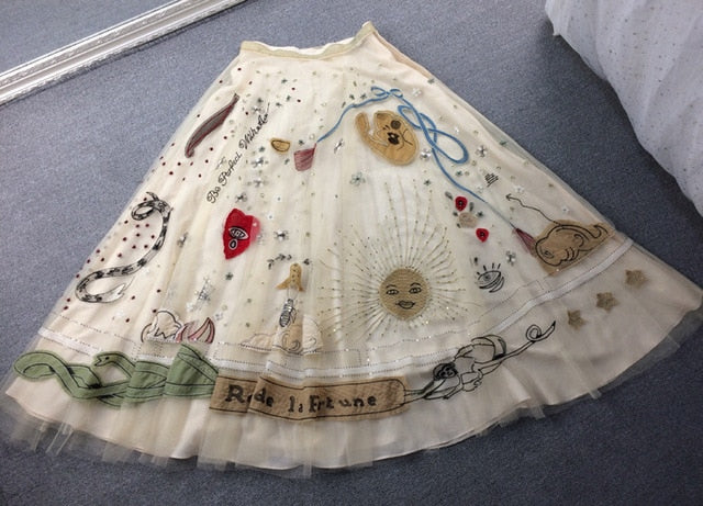 New long  embroidery half skirt