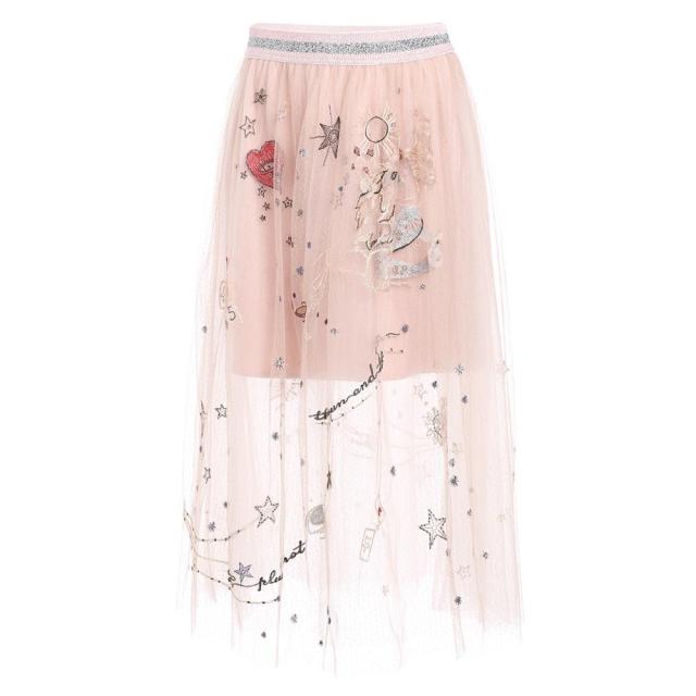 New long  embroidery half skirt