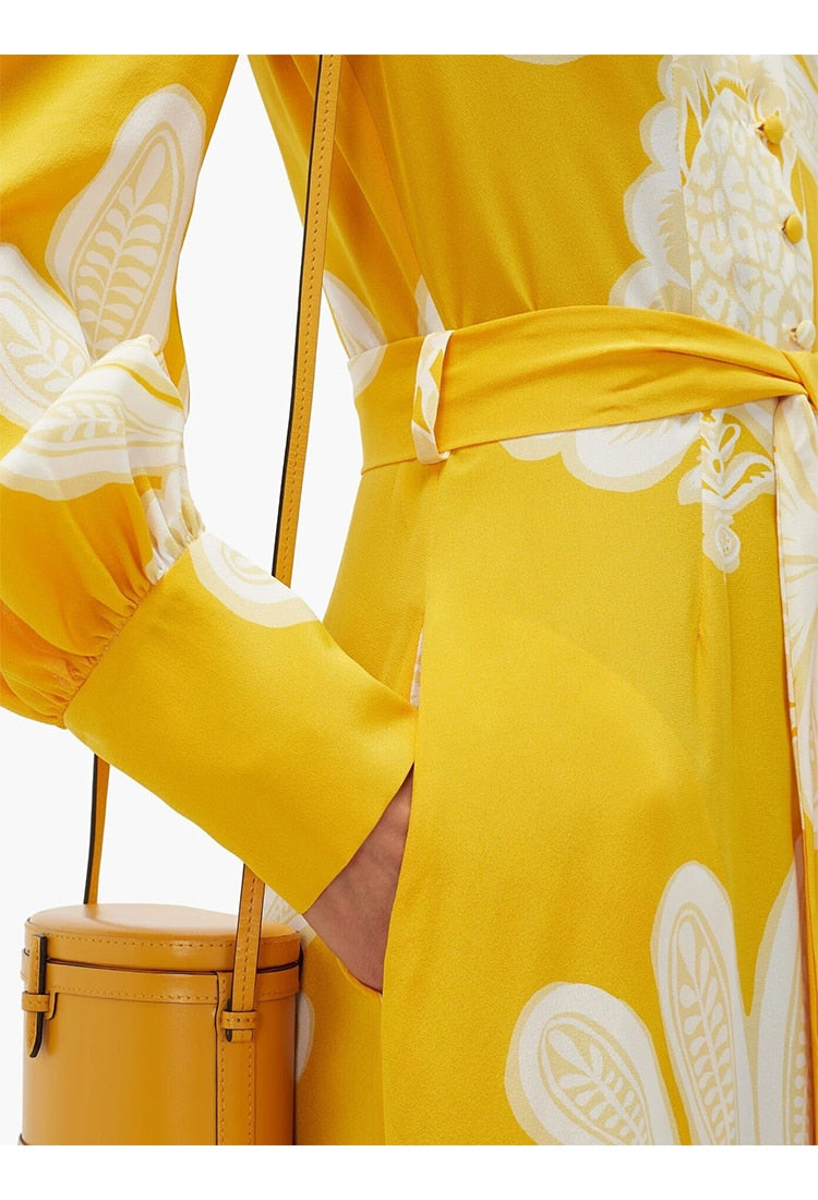 Lace Bowknot Lantern Long Sleeve Ruffle Woman Dress