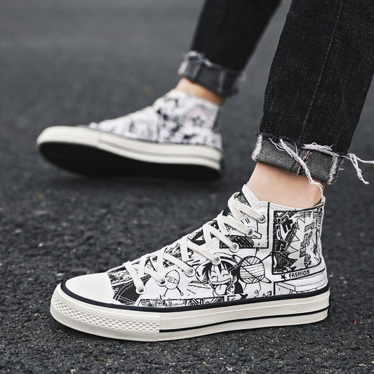 メンズシューズ カートゥーン ハイトップ スニーカー