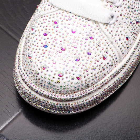 男性用厚底ロックヒップホップクリスタルスニーカー