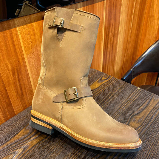 メンズ本革イタリア製牛革エンジニアブーツ