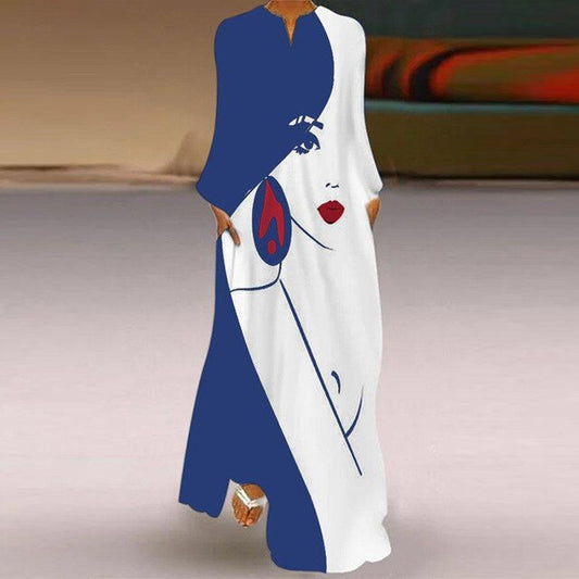 Spring Loose Pocket Long Dresses