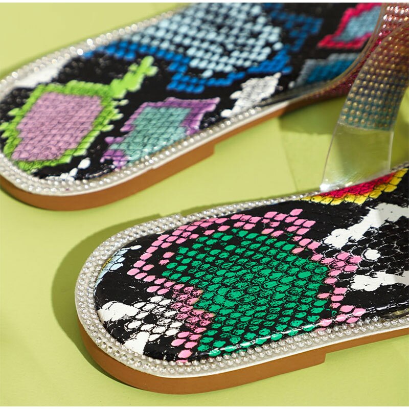 Rainbow Colored Crystal Women Slippers - LiveTrendsX