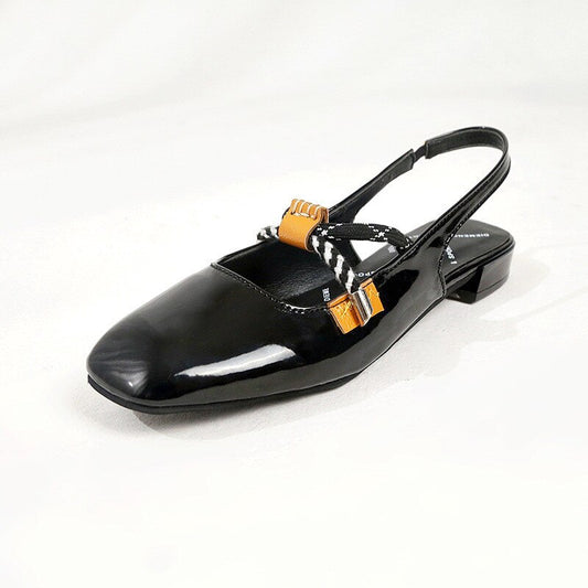 Women Low Heel Shoes Fashion Pure Color Sandals