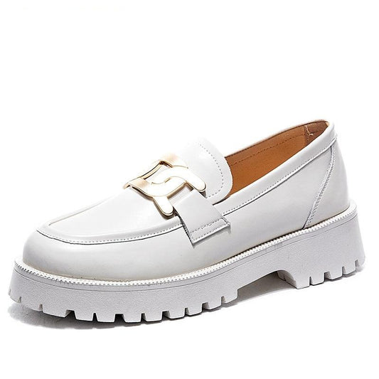 Thick-soled Ladies Sneakers Genuine Leather