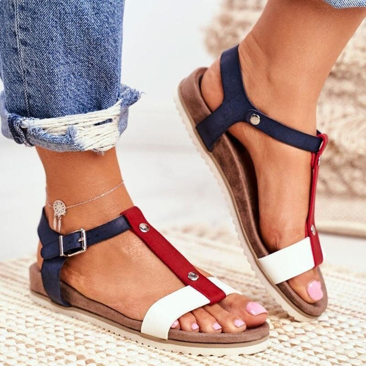Women's Large Size Sandals 2021 Summer New College Style Low Heel Wedge Casual Sandals Fashion Ladies Sandals Footwear 35-43 - LiveTrendsX