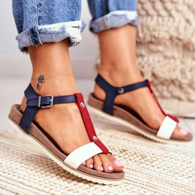 Women's Large Size Sandals 2021 Summer New College Style Low Heel Wedge Casual Sandals Fashion Ladies Sandals Footwear 35-43 - LiveTrendsX