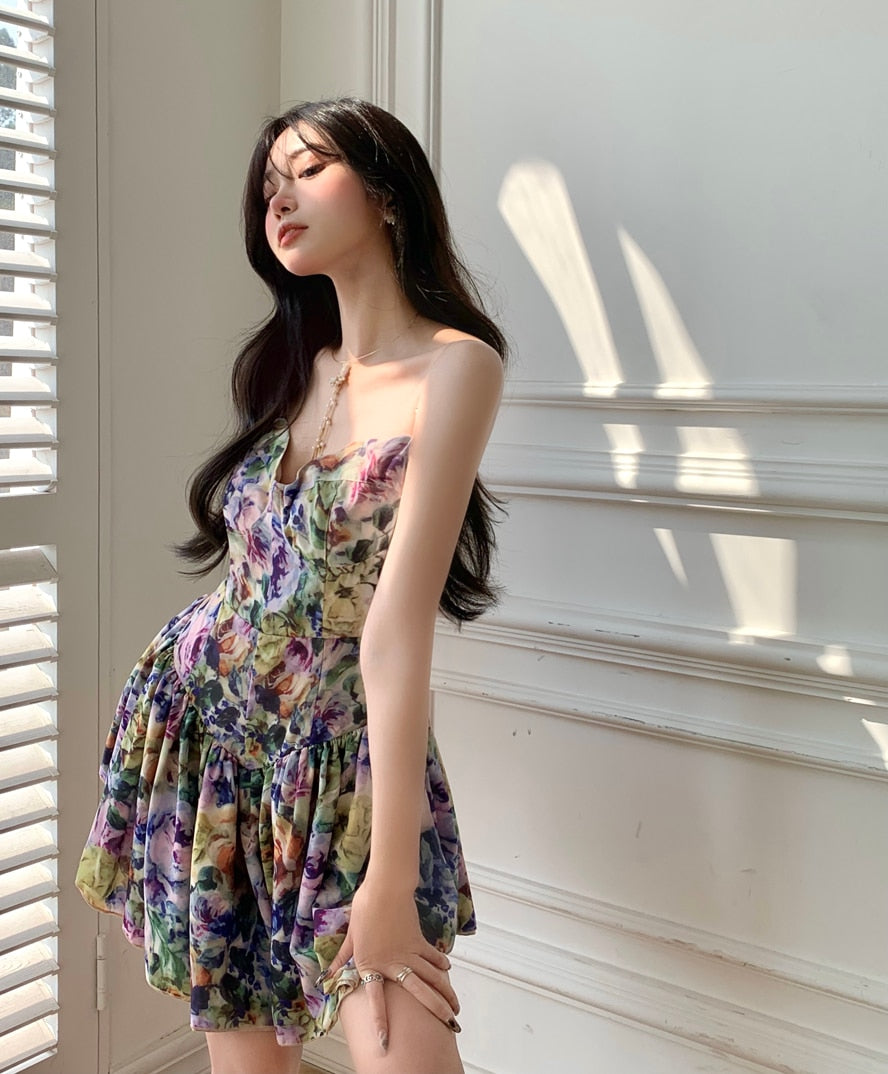slip dress korean style Square Neck Slip Dress