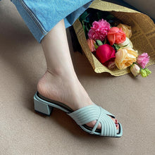 Load image into Gallery viewer, Genuine leather sandals women shoes peep toe slip - LiveTrendsX
