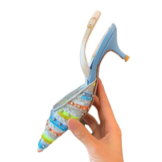 Summer sandals women rainbow diamond colorful - LiveTrendsX