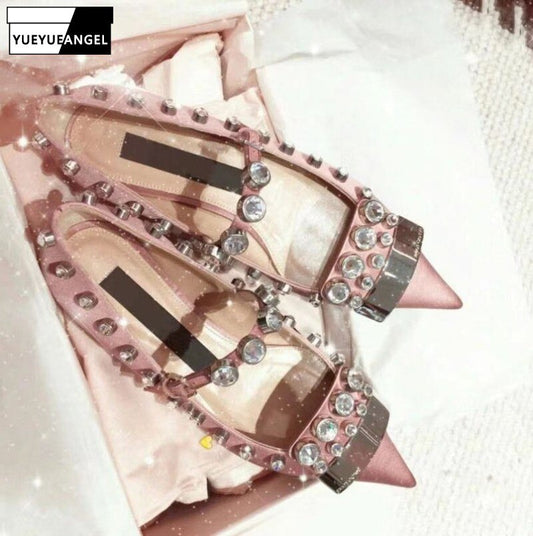 Fashion Women Pointed Toe Rivets  Flats Shoes - LiveTrendsX