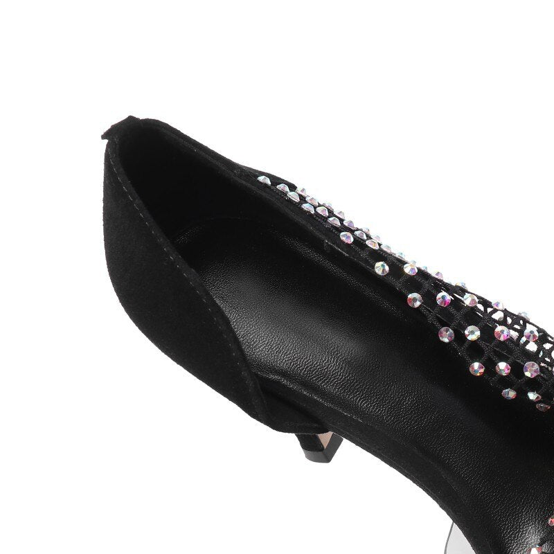 rhinestone hollow high-heeled fashion shoes - LiveTrendsX