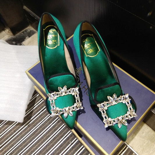 wedding bride shoes woman pointed toe high heels - LiveTrendsX