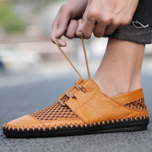 Men's Casual Shoes Handmade Genuine Leather Sneakers - LiveTrendsX