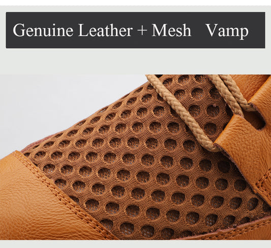 Men's Casual Shoes Handmade Genuine Leather Sneakers - LiveTrendsX