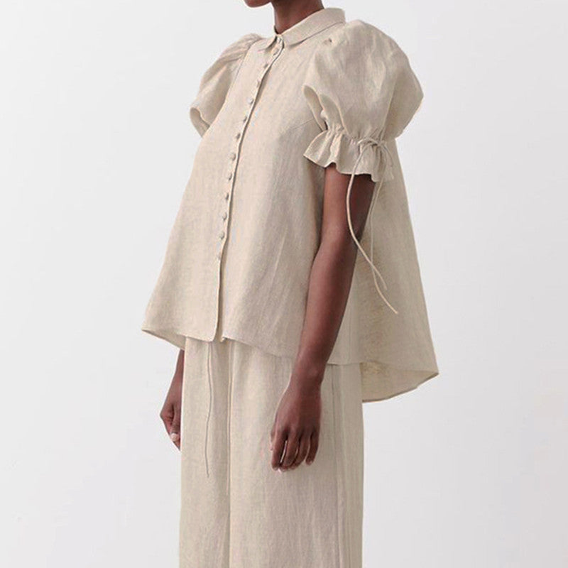 Cotton Linen Sweet Women-blouses Doll Shirt - LiveTrendsX