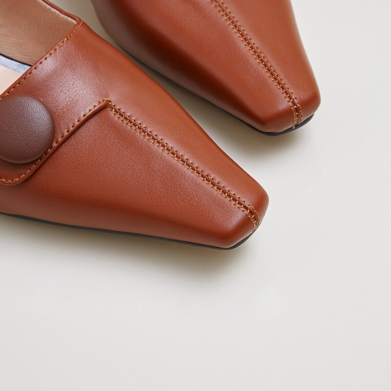 Elegant Genuine Leather 2021 Square Toe Shoes - LiveTrendsX