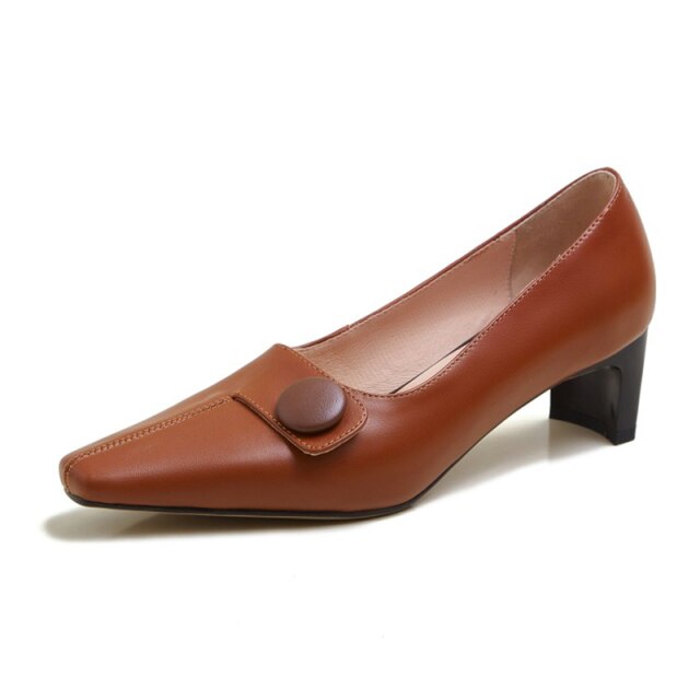 Elegant Genuine Leather 2021 Square Toe Shoes - LiveTrendsX
