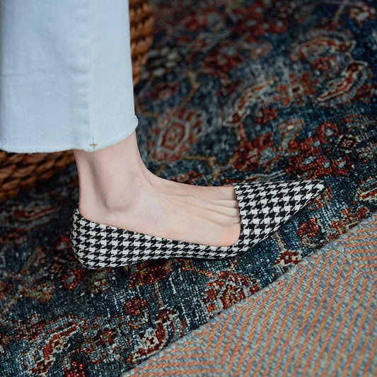 Real Leather Women Pumps Pointed Toe Slip On Thin High Heel