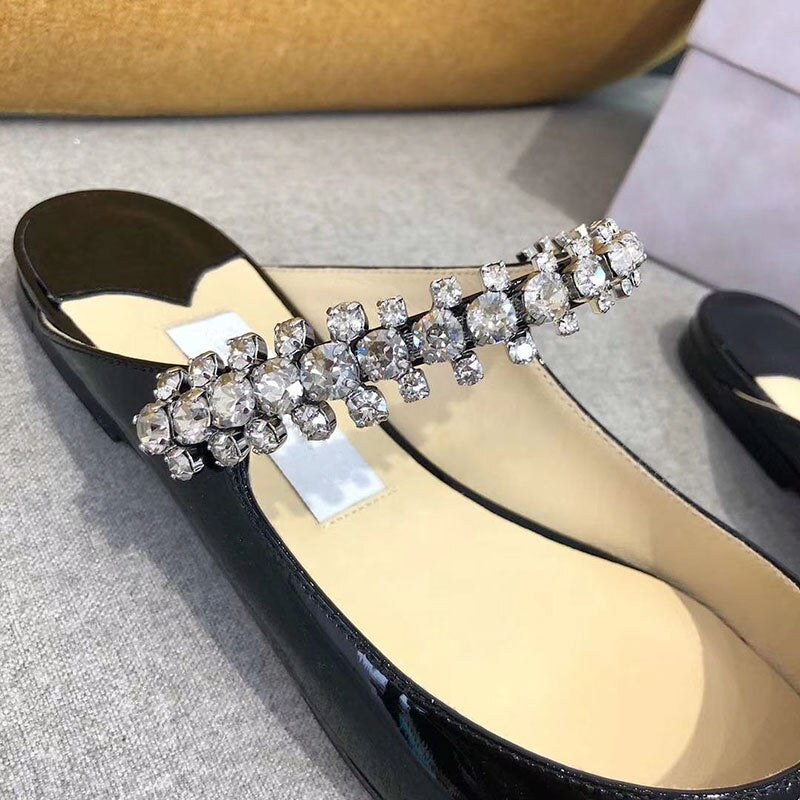 Women Patent Leather Sandals Slippers