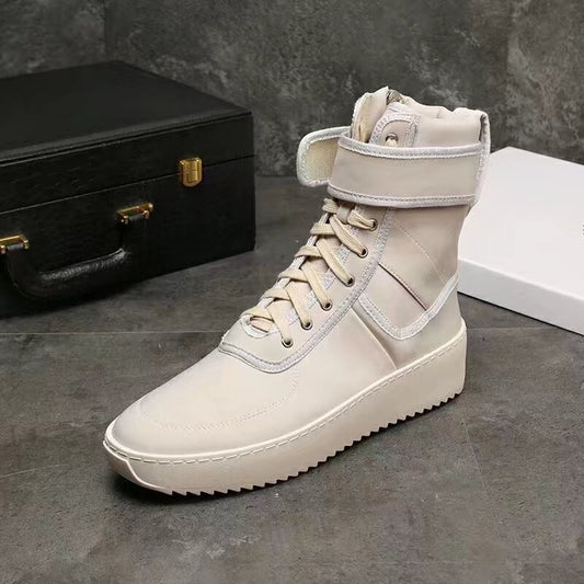 メンズ ラウンドトゥ ミリタリーシューズ ファッション フットウェア