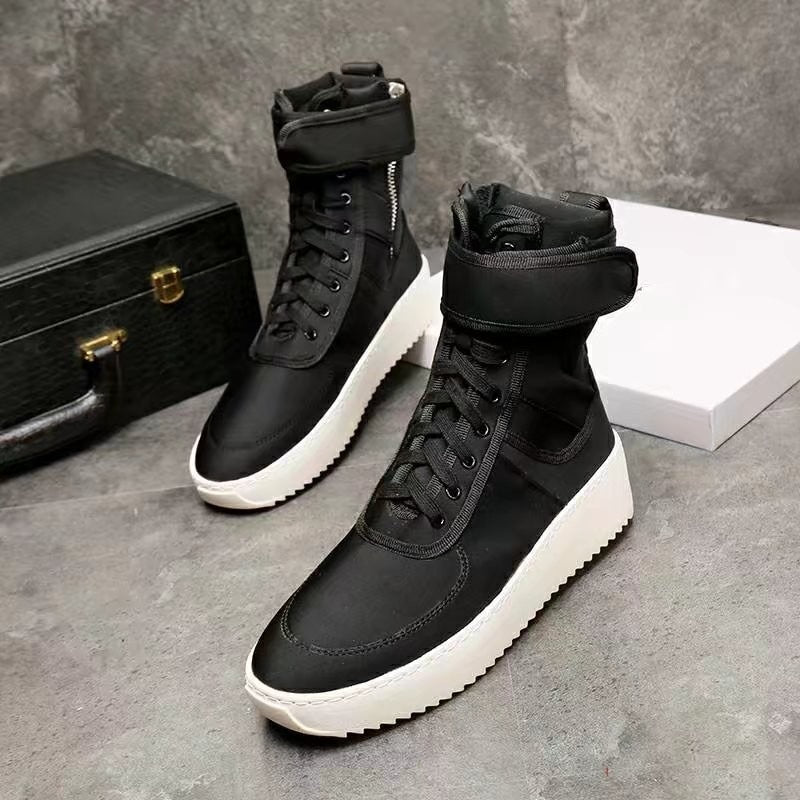 メンズ ラウンドトゥ ミリタリーシューズ ファッション フットウェア