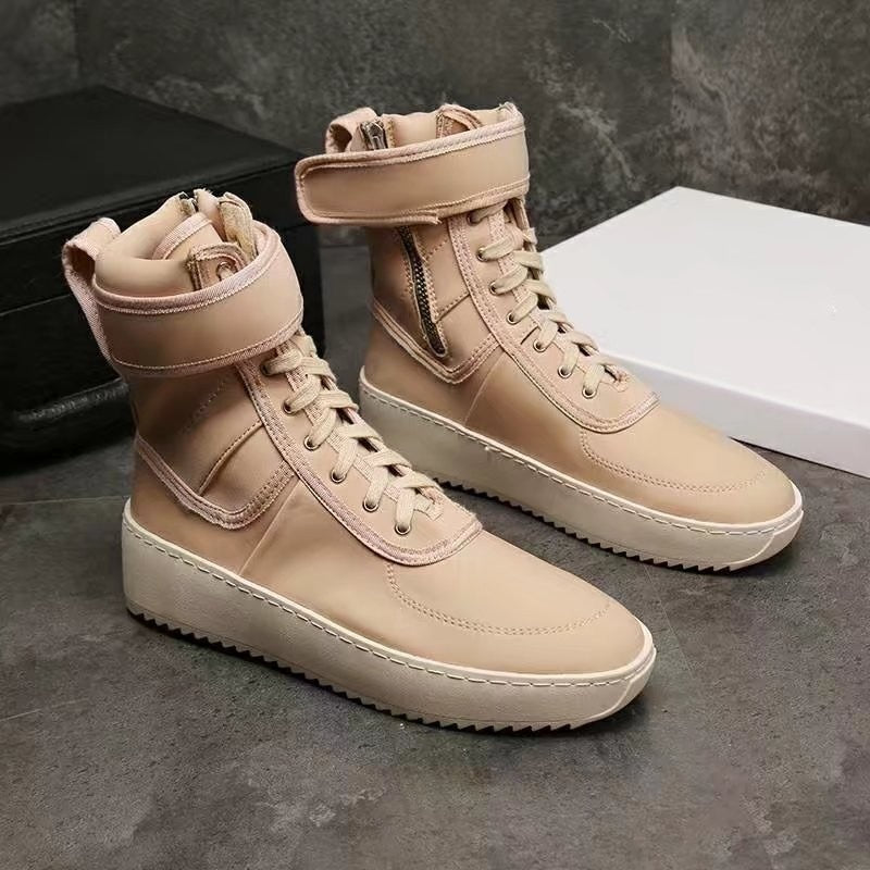 メンズ ラウンドトゥ ミリタリーシューズ ファッション フットウェア