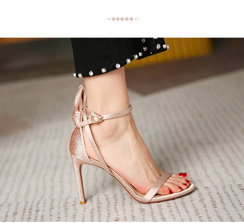 2021 Fashion Rhinestone Back High Heels Sandals - LiveTrendsX