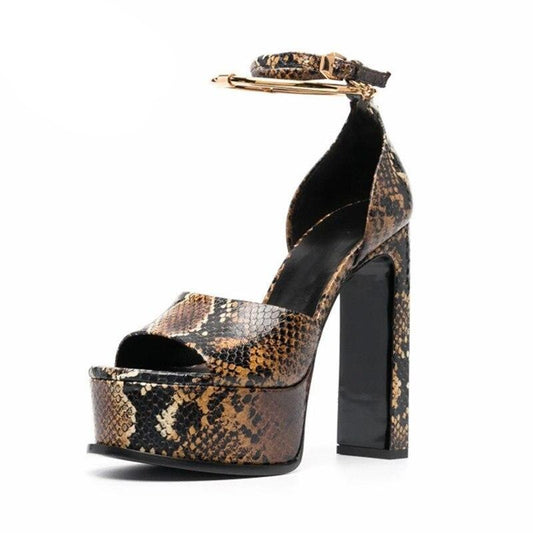 Women Sandals Round Toe Crude Heel Platform - LiveTrendsX