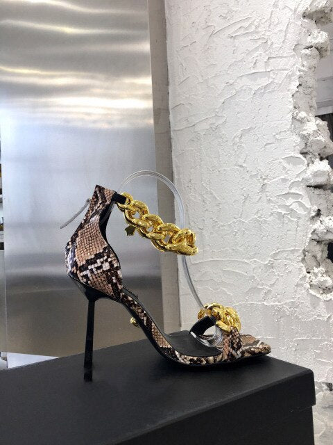 Women 2021 gold chain super high heel sandals - LiveTrendsX