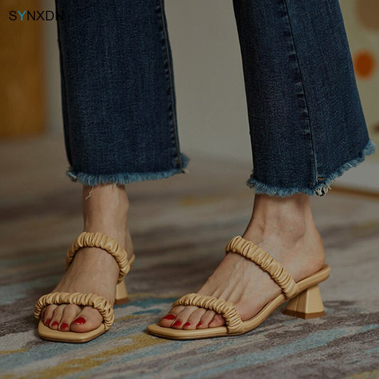 Elegant Women Sandals Slip On High Heels - LiveTrendsX