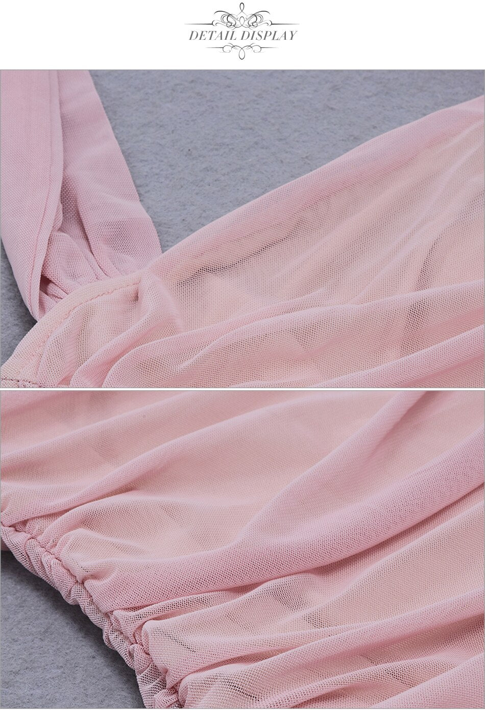 Elegant Halter Pink Mesh Midi Dress - LiveTrendsX