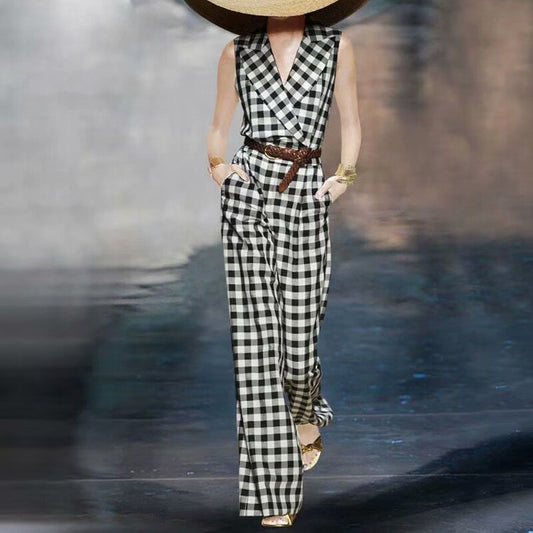 Summer Runway Retro Print Jumpsuit - LiveTrendsX