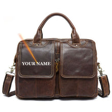 Load image into Gallery viewer, Men&#39;s Briefcases Laptop Bag Leather
