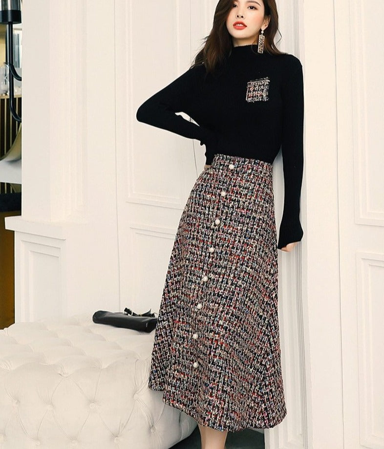 レディースファッション 秋冬 2ピースドレスセット