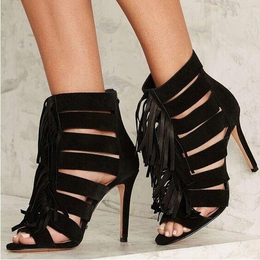 New Arrivals Black Suede Women Sandals - LiveTrendsX