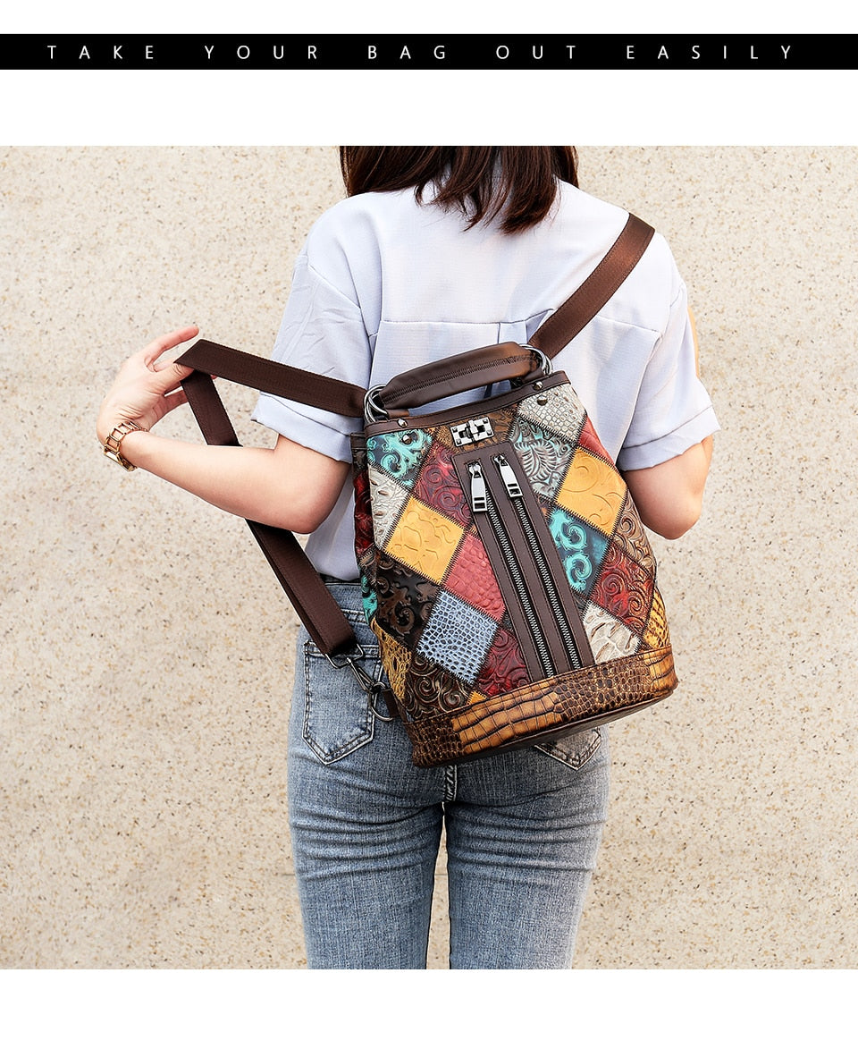 女性用本革バックパック