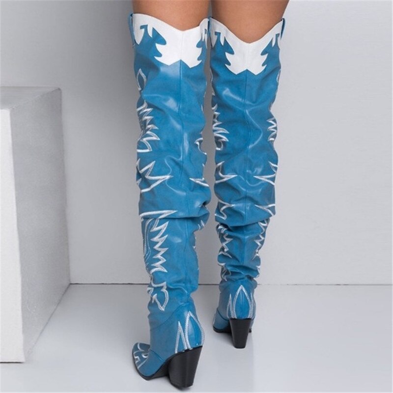 High Heels Shoes Winter Designer Pointed Toe Thigh High Boots