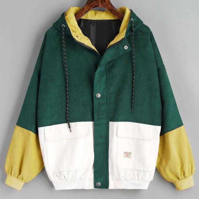 Outerwear Coats Jackets Corduroy Patchwork Oversize Jackets