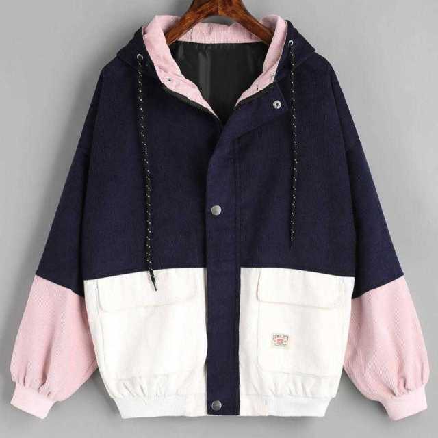 Outerwear Coats Jackets Corduroy Patchwork Oversize Jackets