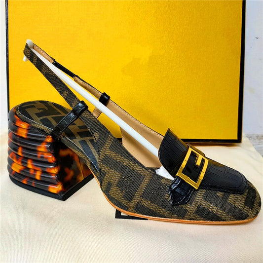 ladies high heel sandals with metal buckle - LiveTrendsX