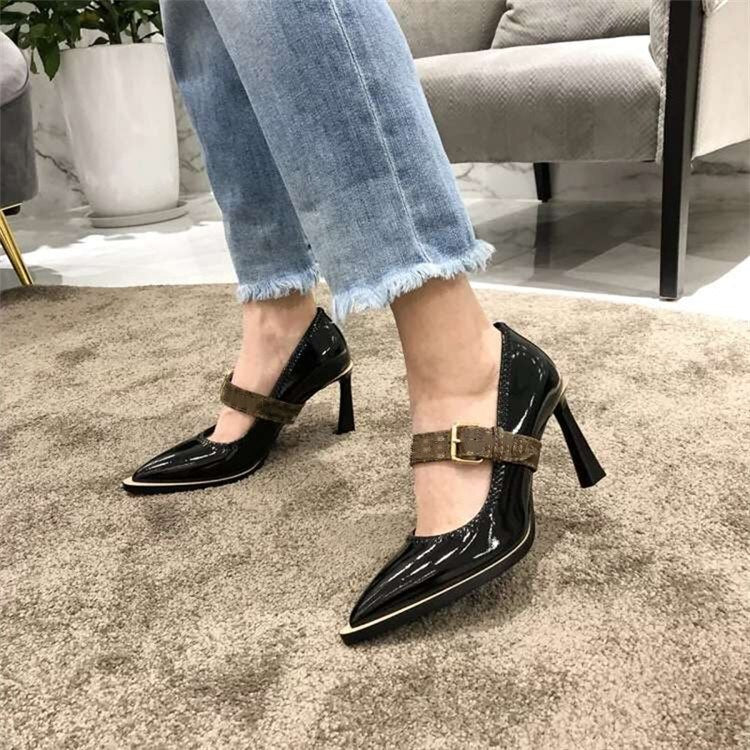 Women Leather Pointed Toe Pumps