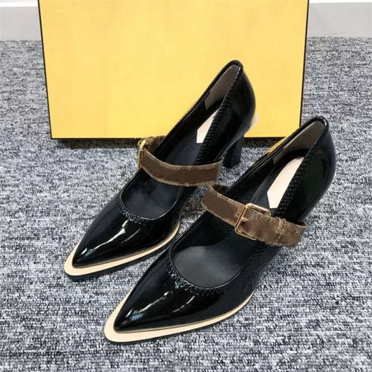 Women Leather Pointed Toe Pumps