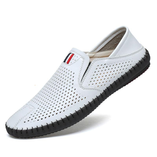 Mens Leather loafers Slip-on soft