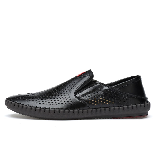 Mens Leather loafers Slip-on soft