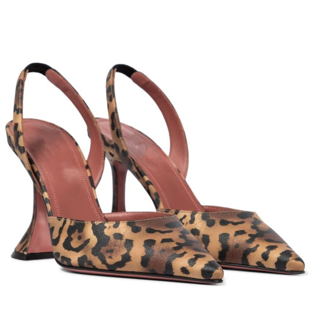 Leopard Print Baotou Half Drag Sandals