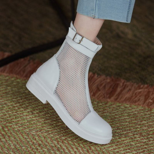 新しい夏の女性用ブーツ本革